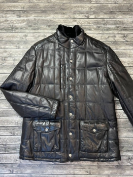 Куртка удлинённая кожаная со вставками из натуральной кожи крокодила Stefano Ricci Артикул BMS-104941. Вид 3