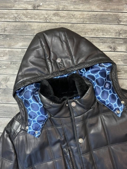 Куртка удлинённая кожаная со вставками из натуральной кожи крокодила Stefano Ricci Артикул BMS-104941. Вид 5