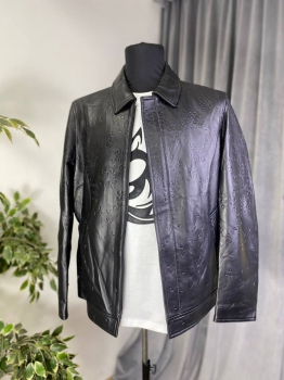 Куртка кожаная с гравировкой Louis Vuitton Артикул BMS-117179. Вид 1